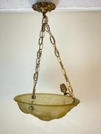 Plafondlamp - Franse Art Deco hanglamp - Glas, Messing