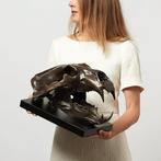 sculptuur, Heavy Scale 1:1 Polar Bear skull in finest bronze