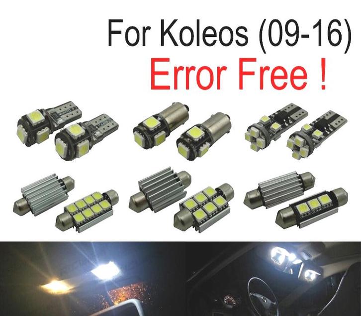 Kit 10 Ampoules Led Intérieur Pour Renault Koleos 09-16, Auto-onderdelen, Verlichting, Verzenden