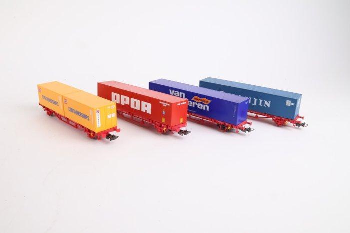 Piko H0 - Modeltrein goederenwagon (4) - Containerwagens, Hobby en Vrije tijd, Modeltreinen | H0