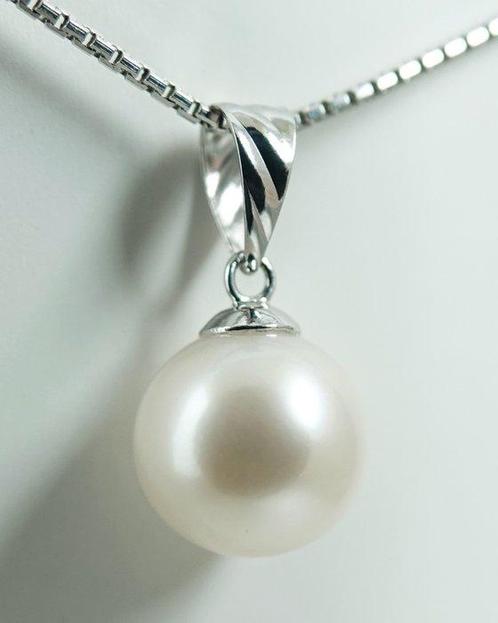 Zonder Minimumprijs - Hanger - 18 karaat Witgoud Parel -, Handtassen en Accessoires, Antieke sieraden