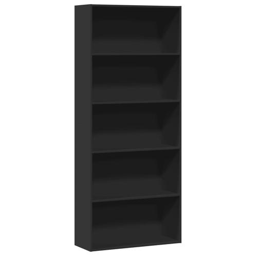 vidaXL Boekenkast 80x30x189 cm bewerkt hout zwart, Huis en Inrichting, Kasten | Boekenkasten, Nieuw, Verzenden