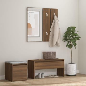 vidaXL Garderobe set bewerkt hout bruin eikenkleur, Verzenden