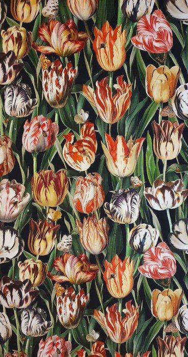 Art Nouveau Stof met Tulpen - 300x280cm - Realistisch, Antiek en Kunst, Antiek | Tapijten, Tafelkleden en Textiel