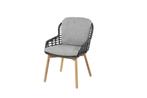 4 Seasons Outdoor Lugano dining chair teak - antraciet |, Tuin en Terras, Nieuw