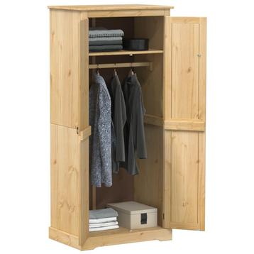 vidaXL Kledingkast Corona 76x50x170 cm massief grenenhout, Huis en Inrichting, Kasten | Kleerkasten, Verzenden, Nieuw