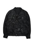 Vintage C&A Black Leather Jacket maat L, Nieuw, Ophalen of Verzenden