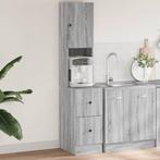 vidaXL Keukenkast 35x50x180 cm bewerkt hout grijs sonoma, Huis en Inrichting, Verzenden, Nieuw