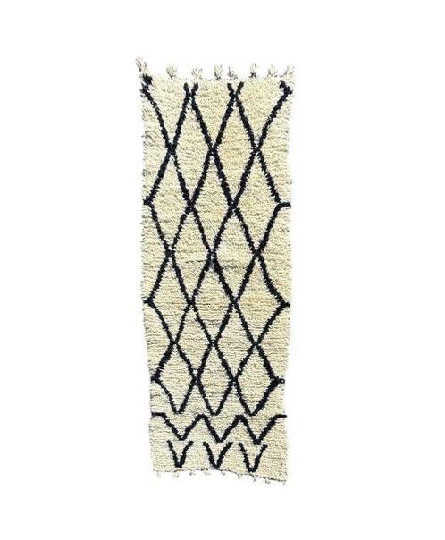Vintage Marokkaanse Beni Ourain tapijt 70x205 cm, Berber, Huis en Inrichting, Stoffering | Tapijten en Vloerkleden