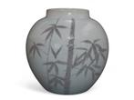 Seto-yaki  blauwe-witte bamboe vaas - Porselein -