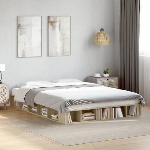 vidaXL Bedframe bewerkt hout sonoma eikenkleurig 160x200 cm, Huis en Inrichting, Slaapkamer | Bedden, Nieuw, Verzenden