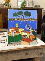 Jiel (1967) - Vue sur Sainte Maxime et la Grande Bleue,, Antiek en Kunst, Kunst | Schilderijen | Modern