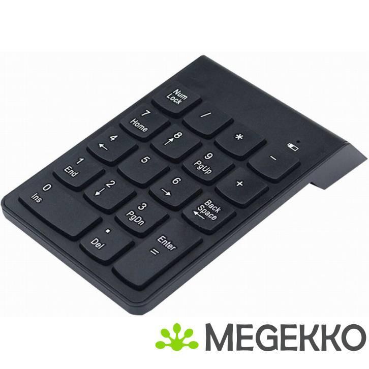 Gembird KPD-W-02 numeriek toetsenbord Notebook/pc Zwart, Computers en Software, Toetsenborden, Nieuw, Verzenden
