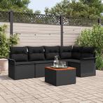 vidaXL Tuinbank Set met kussen met opslag 6 pcs Zwart 55 x, Verzenden, Nieuw