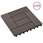 vidaXL Terrastegels 30x30 cm 1 m² HKC donkerbruin 11 st, Verzenden, Nieuw
