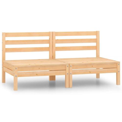 vidaXL Tuinmiddenbanken 2 st massief grenenhout, Tuin en Terras, Tuinsets en Loungesets, Nieuw, Verzenden