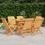 vidaXL 7-delige Tuinset massief teakhout, Tuin en Terras, Verzenden, Nieuw, Tuinset
