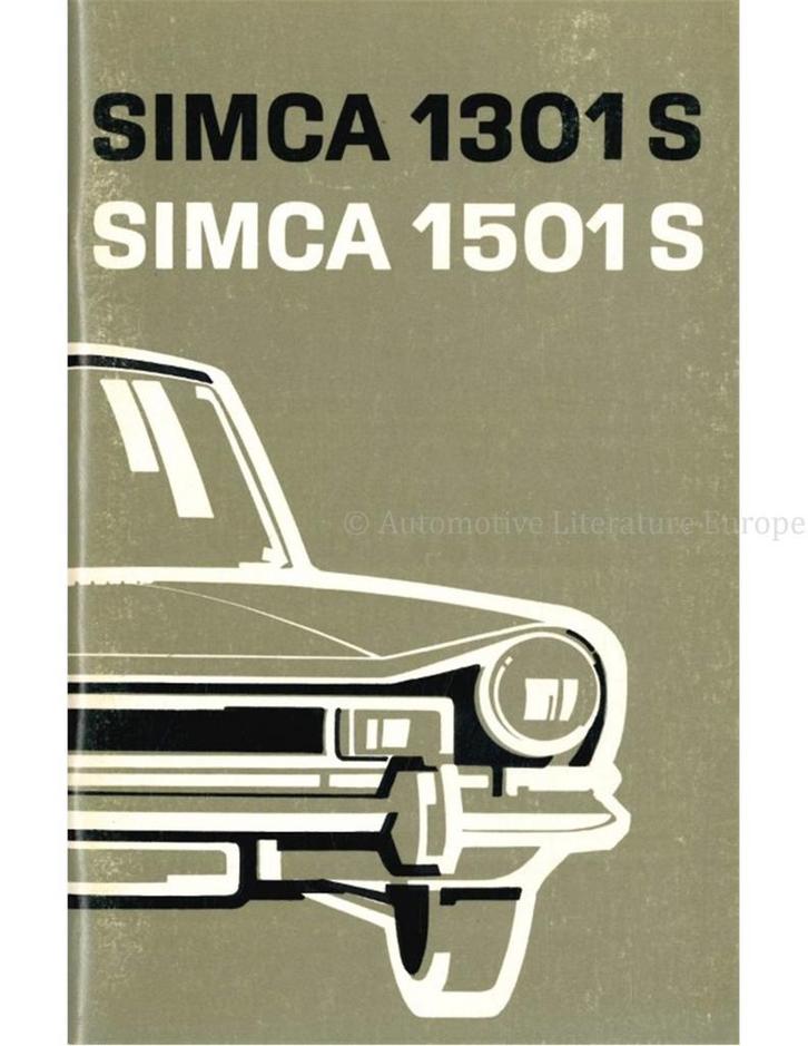 1975 SIMCA 1301 S | 1501 S INSTRUCTIEBOEKJE NEDERLANDS, Autos : Divers, Modes d'emploi & Notices d'utilisation