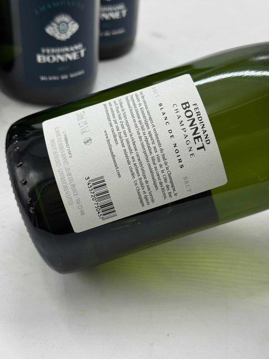 Ferdinand Bonnet, Blanc de Noirs - Champagne Brut - 6 Fles, Verzamelen, Wijnen