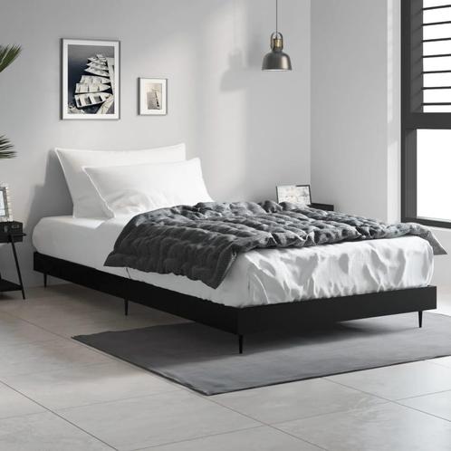 vidaXL Bedframe bewerkt hout zwart 90x190 cm, Maison & Meubles, Chambre à coucher | Lits, Envoi