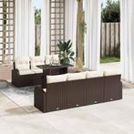 vidaXL Tuinbank Set met kussen 8 pcs Bruin Poly rattan, Tuin en Terras, Verzenden, Nieuw