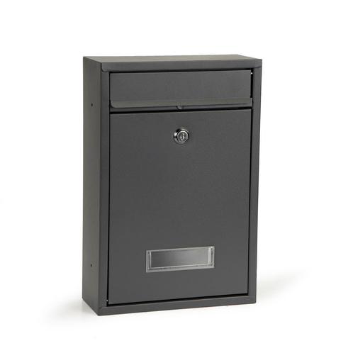 Duurzame brievenbus met venster en montageset - Gegalvani..., Tuin en Terras, Brievenbussen, Inbouw, Nieuw, Staal, Wandbrievenbus