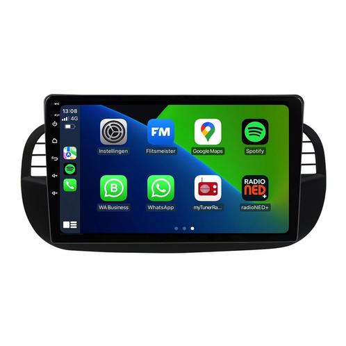 Fiat 500 Android Autoradio zwart | 2007 t/m 2015 | CarPlay, Autos : Divers, Autoradios