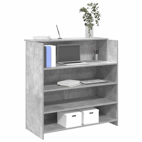 vidaXL Receptiebalie 100x50x103,5 cm bewerkt hout betongrijs, Huis en Inrichting, Bureaus, Nieuw, Verzenden