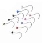 Fako Bijoux® - Neuspiercing - Bocht Kristal - Gekleurd - 10, Verzenden, Nieuw