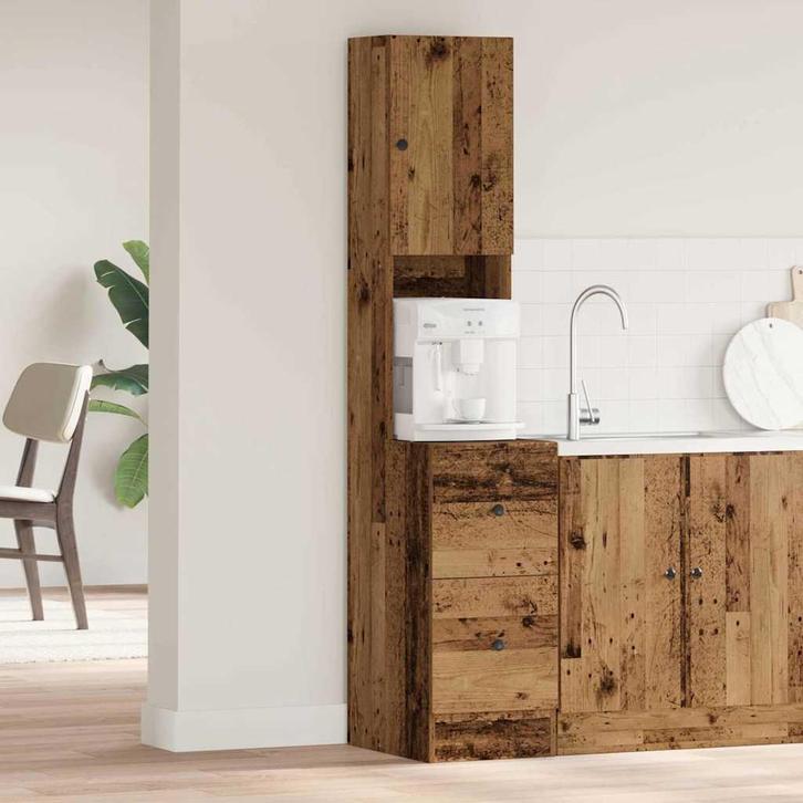 vidaXL Keukenbuffet met lade met plank Oudhout 32 x 50 x 180, Huis en Inrichting, Kasten | Overige, Nieuw, Verzenden