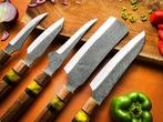 Bestekset (5) - Handgemaakte roestvrijstalen chef messenset:, Antiek en Kunst