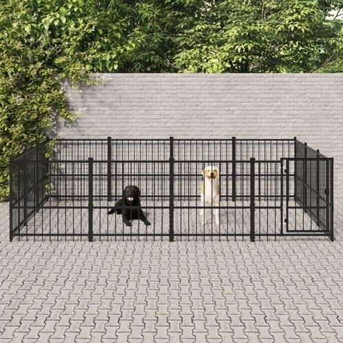 Hondenkennel voor buiten 11,58 m² staal, Animaux & Accessoires, Maisons pour chiens, Envoi