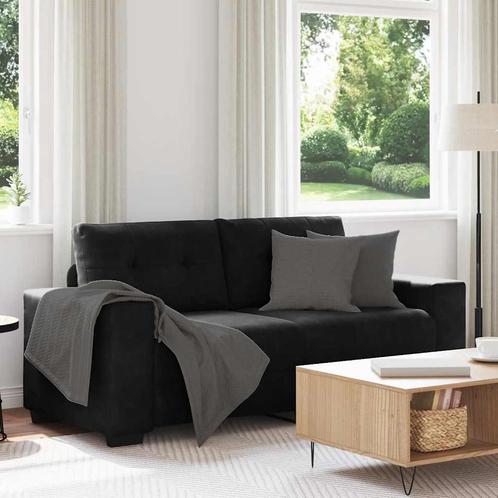 vidaXL Loveseat bank 140 cm fluweel zwart, Huis en Inrichting, Zetels | Zetels, Nieuw, Verzenden