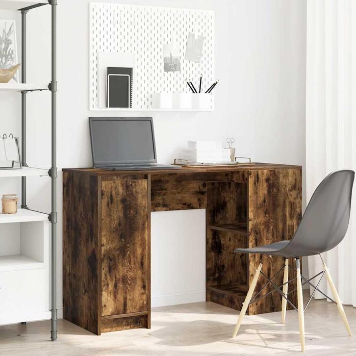 vidaXL Bureau 120x42x76 cm spaanplaat gerookt eikenkleurig, Huis en Inrichting, Bureaus, Nieuw, Verzenden