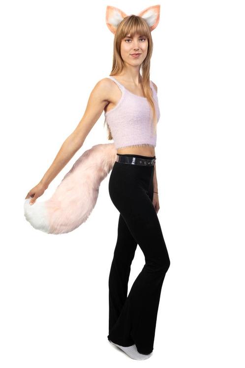 Haarband Furry Oren Staart Set Lichtroze Wit Kat Poes Vos Di, Kleding | Dames, Carnavalskleding en Feestkleding, Nieuw, Ophalen of Verzenden