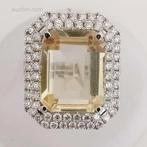 Ring van citrien en diamant van 9,51 ct, Bijoux, Sacs & Beauté, Pierres précieuses, Ophalen