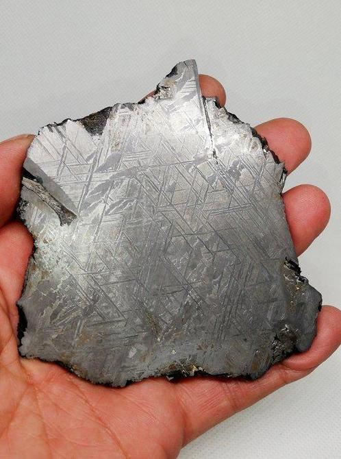 Saint Aubin meteoor, Ligne de Widmanstaeten. Mooi insluitsel, Verzamelen, Mineralen en Fossielen
