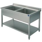 Spoeltafel | RVS | 2 Spoelbakken (Midden) | Bodemschap |, Verzenden, Nieuw in verpakking