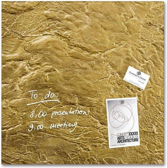 Sigel glasmagneetbord - Artverum - 48x48cm - goud metallic -, Huis en Inrichting, Keuken | Keukenbenodigdheden, Ophalen of Verzenden