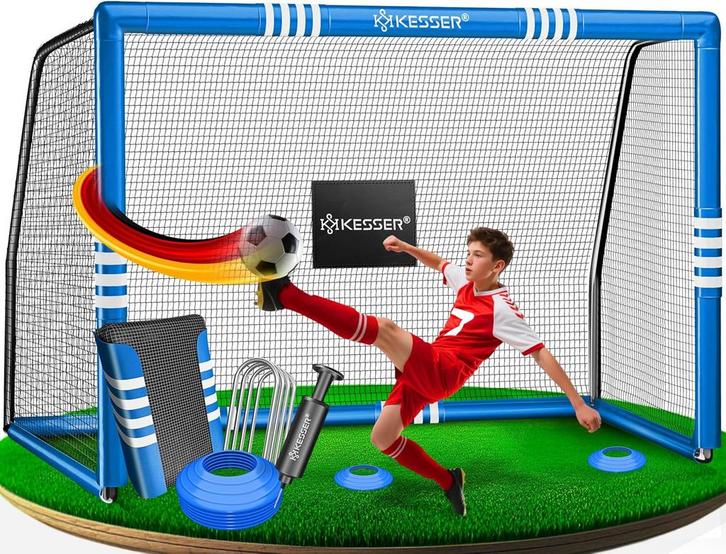 Voetbaldoel - Stalen Frame - 300x200 cm - Blauw - KESSER®, Huis en Inrichting, Woonaccessoires | Overige, Verzenden