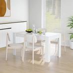 vidaXL Table à manger blanc brillant 140x74,5x76 cm bois, Maison & Meubles, Verzenden, Neuf