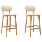 vidaXL Tabourets de bar lot de 2 crÃ¨me tissu, Verzenden