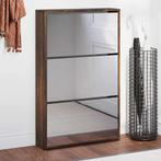 vidaXL Schoenenkast met spiegel 3-laags 63x17x102,5 cm, Huis en Inrichting, Kasten | Schoenenkasten, Verzenden, Nieuw