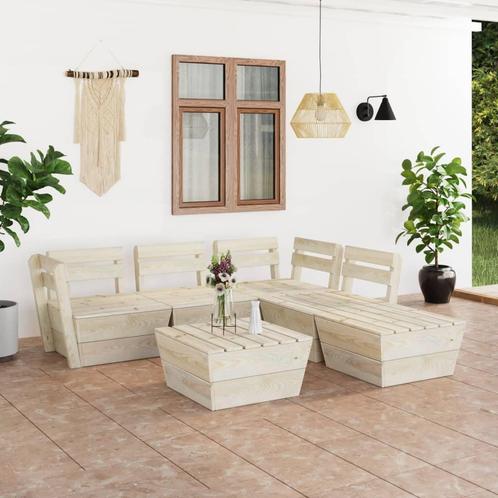 vidaXL 6-delige Loungeset pallet geïmpregneerd vurenhout, Tuin en Terras, Tuinsets en Loungesets, Loungeset, Nieuw, Verzenden