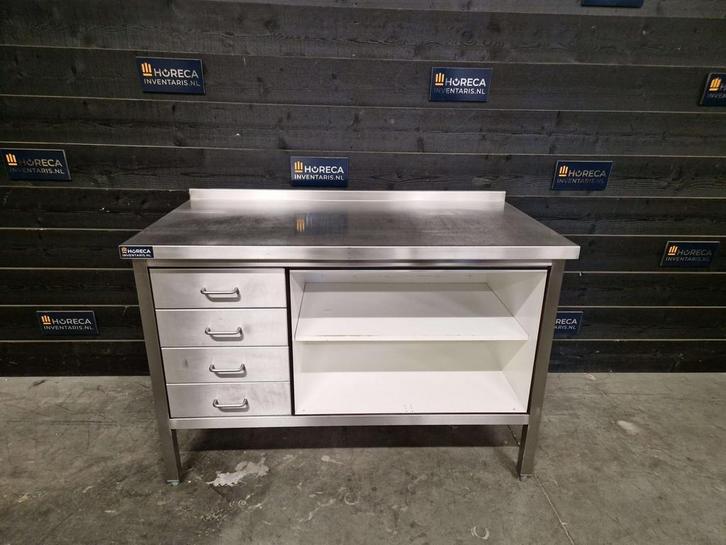 Werkbank | werktafel | RVS | 4 lades | 130cm, Zakelijke goederen, Horeca | Meubilair en Inrichting, Gebruikt