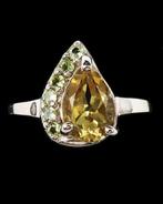 Citrien - Zilver, Citrien, peridoot - Geloofsring -
