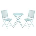 Bistroset - Huismerk - Inklapbaar - Helderblauw, Tuin en Terras, Ophalen of Verzenden, Nieuw