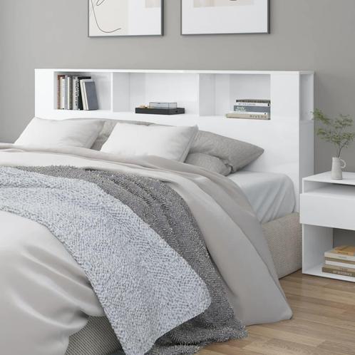 vidaXL Armoire de tête de lit Blanc brillant, Maison & Meubles, Chambre à coucher | Lits, Neuf, Envoi