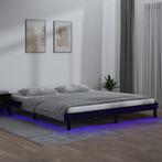 vidaXL Cadre de lit à LED noir 120x190 cm petit double, Verzenden