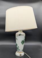 Lamp - Vintage porseleinen lamp met groene bloemendecoratie, Antiek en Kunst